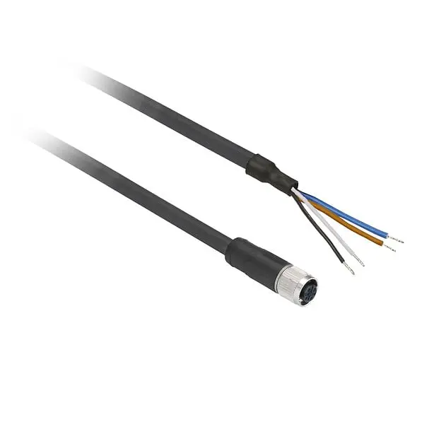 Telemecanique XZCPV1141L10 — Pre wired connectors XZ, straight female, M12, 4 pins, cable PVC 10 m