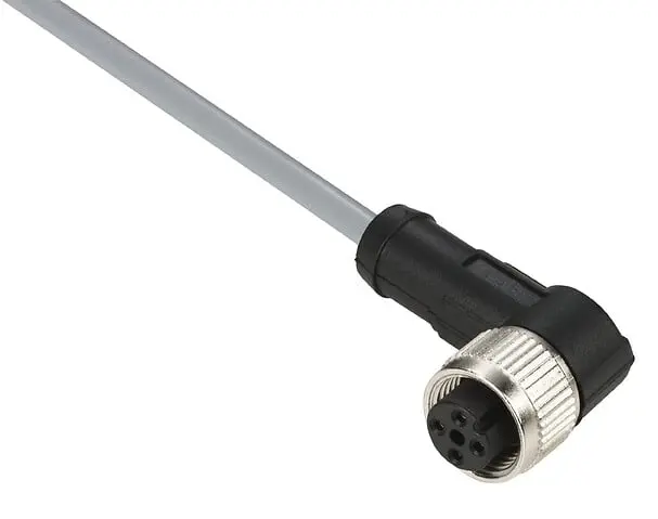 Telemecanique XZCPV1241L2 — Pre wired connectors XZ, elbowed female, M12, 4 pins, cable PVC 2 m