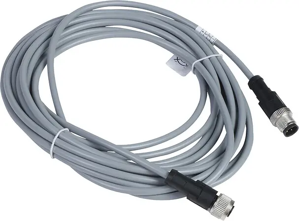 Telemecanique XZCRV1511041C5 — Jumper cable XZ, male straight M12 4 pin, female straight M12 4 pin, PVC 5 m