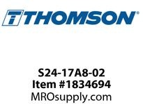 Thomson Linear S24-17A8-02 Electrak 1 linear actuator, 24 Vdc, 75 lbf force, 1.8 in stroke, no feedback, 2 in cable, 0.65 in/s full load travel rate.