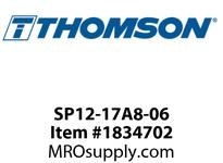 Thomson Linear SP12-17A8-06 Electrak 1 linear actuator, 12 Vdc, 75 lbf force, 6.8 in stroke, potentiometer feedback, 2 in motor cable, flying leads fo