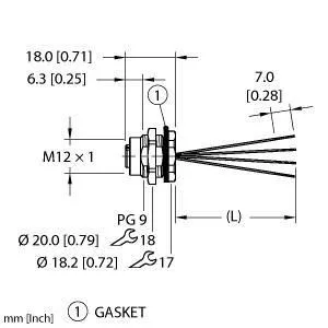 TURCK - ERKVG-A4.400.2-0.5 - 100007265 - RECEPTM12HYDRA