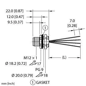 TURCK - EFSVG-A4.400.2-0.5 - 100007815 - RECEPTM12HYDRA