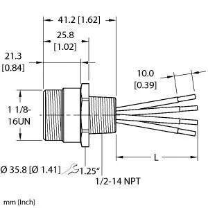 TURCK - RSFC 42-1M/14.5/NPT - 100020834 - RECEPT7/8 POWERFAST