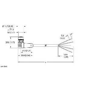 TURCK - EKWV-A5.500-GC2K-10 - 100021195 - CORDM12HYDRA