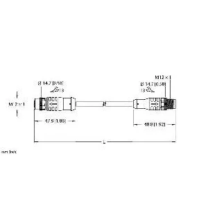TURCK - EKRB001-ESRB001-A4.400-WE8Y-20 - 100033248 - CORDM12HYDRA