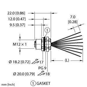 TURCK - EFKBG-A8.800.4-1 - 100034201 - RECEPTM12HYDRA