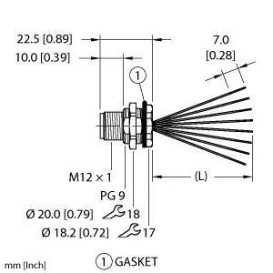 TURCK - ERSBG-A8.800.4-0.5 - 100045828 - RECEPTM12HYDRA