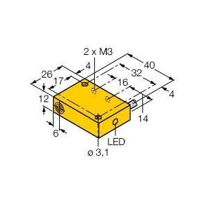 TURCK - NI4-Q12-AZ31X - 13102 - FERRITE RECT. AC CABLE