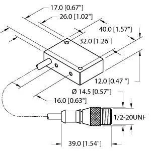 TURCK - NI4-Q12-AZ31X-0.2-SB3T - 1310291 - FERRITE RECT. AC PIGTAIL SP