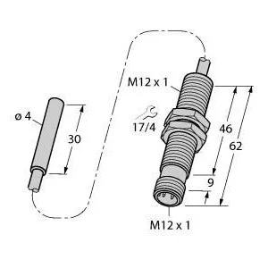 TURCK - BI1.5-EH04-0.3-M12-SIU-H1141 - 1533001 - FERRITE BARREL ANALOG CON.