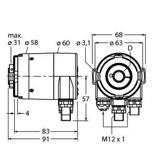 TURCK - RM-36B12E-9C28B-R3M12 - 1544446 - MULTITURN