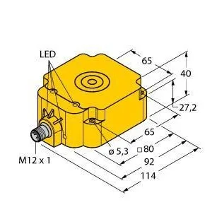 TURCK - BI50U-Q80-RP6X2-H1143 - 1608941 - UPROX RECT. DC CON. M12