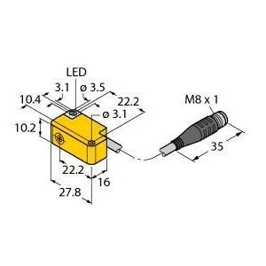 TURCK - BI2-Q10S-AP6X-0.2-PSG3 - 1609381 - FERRITE RECT. DC PIGTAIL M8