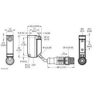 TURCK - BI5U-Q12-VP6X2-0.2-RS4.4T - 1635595 - UPROX RECT. DC PIGTAIL M12