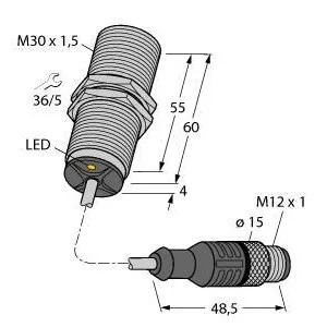 TURCK - BI10U-EM30-AN6X-0.2-RS4T - "1636390 - UPROX, BARREL, DC, PIGTAIL M"