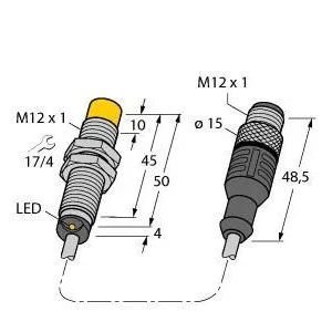 TURCK - NI8U-M12-AP6X-0.2-RS4T - 1644192 - UPROX BARREL DC PIGTAIL M12