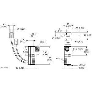 TURCK - NI2-Q9.5-AP6-0.3-FS4.4X3/S304 - 1650106 - FERRITE CLAMP DC CON. M12
