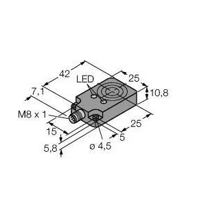 TURCK - BI8U-Q10-AN6X2-V1131 - 1662004 - UPROX RECT. DC CON. M8