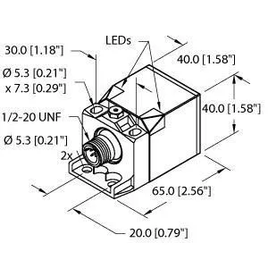 TURCK - BI15U-CK40-ADZ30X2-B3131 W/BS2.1 - 4280091 - UPROX RECT. AC CON. 1/2