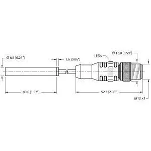 TURCK - BI2U-EH6.5-AP6X-0.4-RSE 4T-P7X2 - 4281192 - FERRITE BARREL DC PIGTAIL M