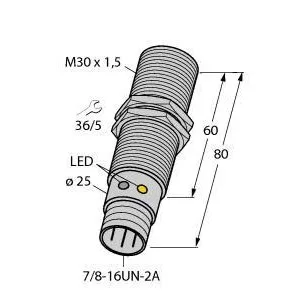 TURCK - BI10U-G30-RDZ30X2-B1131 - 4281712 - UPROX BARREL AC CON. 7/8