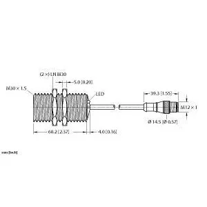 TURCK - BI12-GT30-AD4X-0.3-RS4.2T/S1589 - 4417086 - FERRITE BARREL DC PIGTAIL M