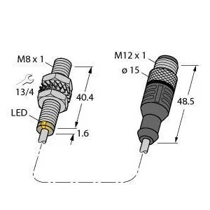 TURCK - BI1.5U-EG08-AP6X-0.2-RS4T - 4600592 - FERRITE BARREL DC PIGTAIL M