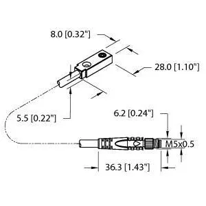 TURCK - NI3.5-Q5.5-RP6X-0.3-VSG3M - 4613679 - FERRITE RECT. DC PIGTAIL SP