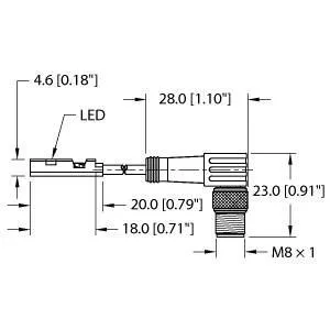 TURCK - BIM-UNR-AP6X-0.3-PSW3M W/M - 46858304 - TRANS. RECT. DC PIGTAIL M8