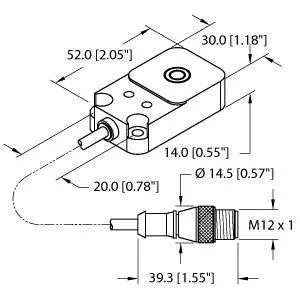 TURCK - NI20-Q14-AN6X2-0.2-RS4T - 4690291 - FERRITE RECT. DC PIGTAIL M1