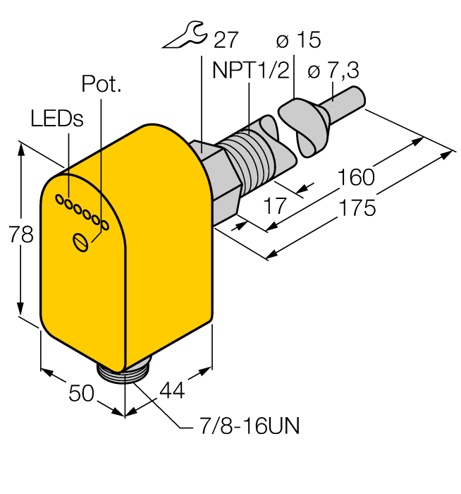 Turck FCS-N1/2A4P-ARX-B1151/L160/115VAC