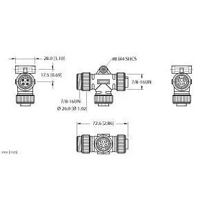 TURCK - RSM-2RKM 40 - U0140 - SPLITTER/TEE7/8 MINIFAST