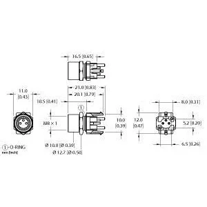TURCK - MFKSH 3F-PCB - U2-07206 - RECEPT,M8PICOFAST
