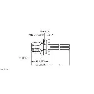 TURCK - FSFD46PT-1/M16 - "U2-28486 - RECEPT,M12POWERFAST"