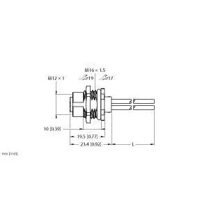 TURCK - FKFD46PS-2/M16 - "U2-29266 - RECEPT,M12POWERFAST"