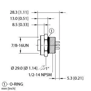 TURCK - RKFL 36 - U5515-10 - RECEPT7/8 MINIFAST