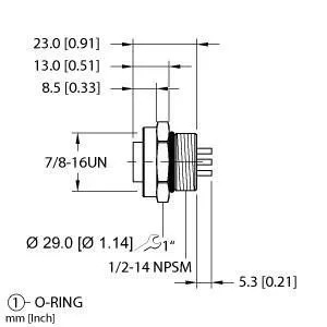 TURCK - RKFL 56 - U5515-12 - RECEPT7/8 MINIFAST