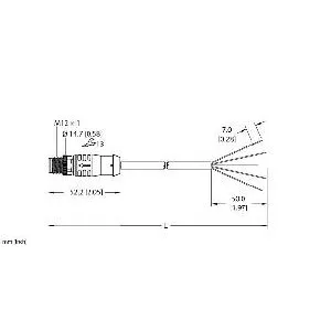 TURCK - ESRB-A5.500-GU8K-2 - UX14312 - CORDM12HYDRA