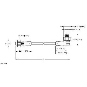 TURCK - EKRT-ESWT-A4.400-GC2K-2 - UX19113 - CORDM12HYDRA