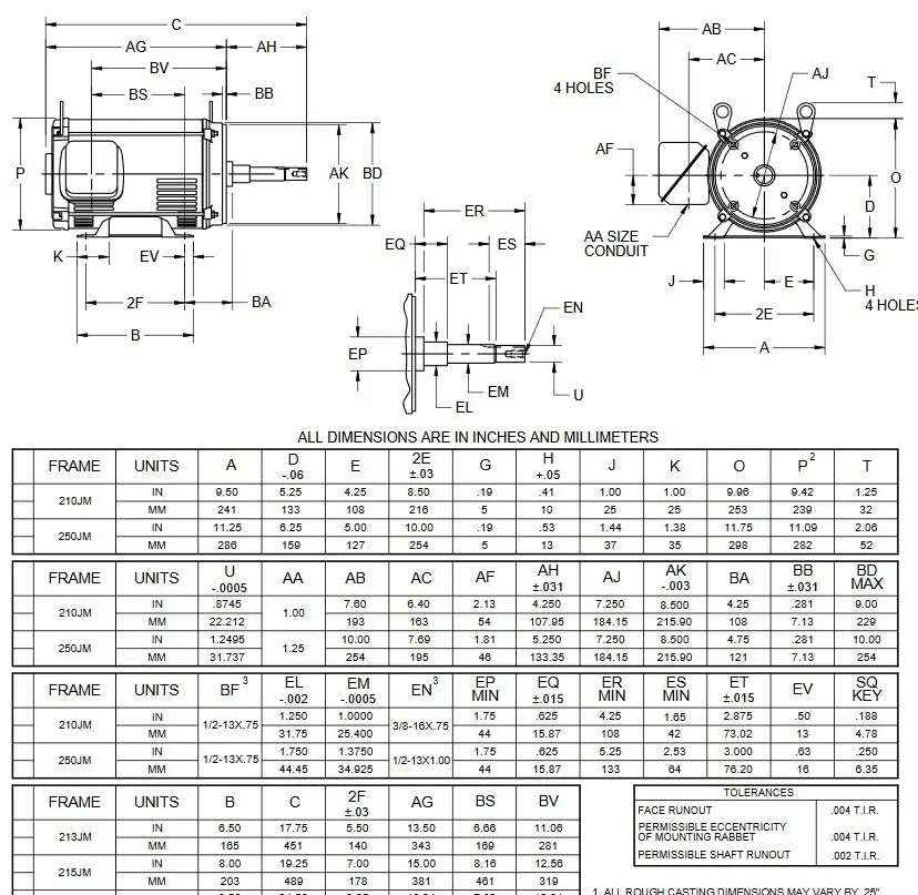 DJ7P2DM US Motors 7 1/2 hp 1800 RPM  3-phase 213JM Frame 208-230/460V (ODP) Close-Coupled Pump Motor