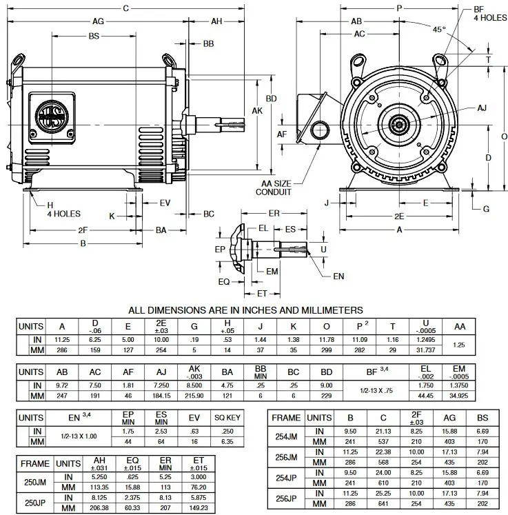 DJ7P3EP US Motors 7 1/2 hp 1800 RPM 3-phase 254JP 230/460V (ODP) Close-Coupled Pump Motor
