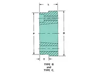 US Tsubaki U.S. Tsubaki 60SDSW SDS-series QD weld-on hub for power transmission applications. Designed to be welded to a shaft or machine component, it accepts a