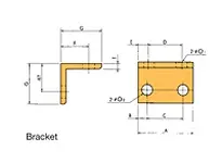 US Tsubaki U.S. Tsubaki C2040VRPGB C2040 double-pitch roller chain bracket for return guide. Supports chain in conveyor applications, ensuring smooth operation a