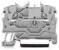 2-conductor through terminal block; 1 mm²; suitable for Ex e II applications; side and center marking; for DIN-rail 35 x 15 and 35 x 7.5; Push-in CAGE CLAMP®; 1,00 mm²; light gray