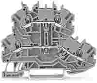 TOPJOB®S double-deck terminal block; through/through (L/L); rail mount; 2-conductor; 3.5 mm wide; gray