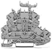 WAGO TOPJOB®S double-deck terminal block; through/through (L/L); with marker carrier; rail mount; 2-conductor; 3.5 mm wide; gray