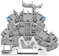 WAGO Double-deck terminal block; shield/through (Shield/L); with marker carrier; rail mount; 2-conductor; 3.5 mm wide; gray