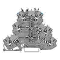 Triple-deck terminal block; Through/through/through terminal block; L/L/N; without marker carrier; suitable for Ex e II applications; Blue conductor entry upper deck; for DIN-rail 35 x 15 and 35 x 7.5; 1 mm²; Push-in CAGE CLAMP®; 1,00 mm²; gray