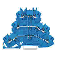 Triple-deck terminal block; Through/through/through terminal block; N/N/N; without marker carrier; for Ex e II and Ex i applications; for DIN-rail 35 x 15 and 35 x 7.5; 1 mm²; Push-in CAGE CLAMP®; 1,00 mm²; blue